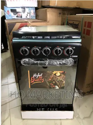 Black Nexus 4 Burner Gas Cooker -Nx-5055bc