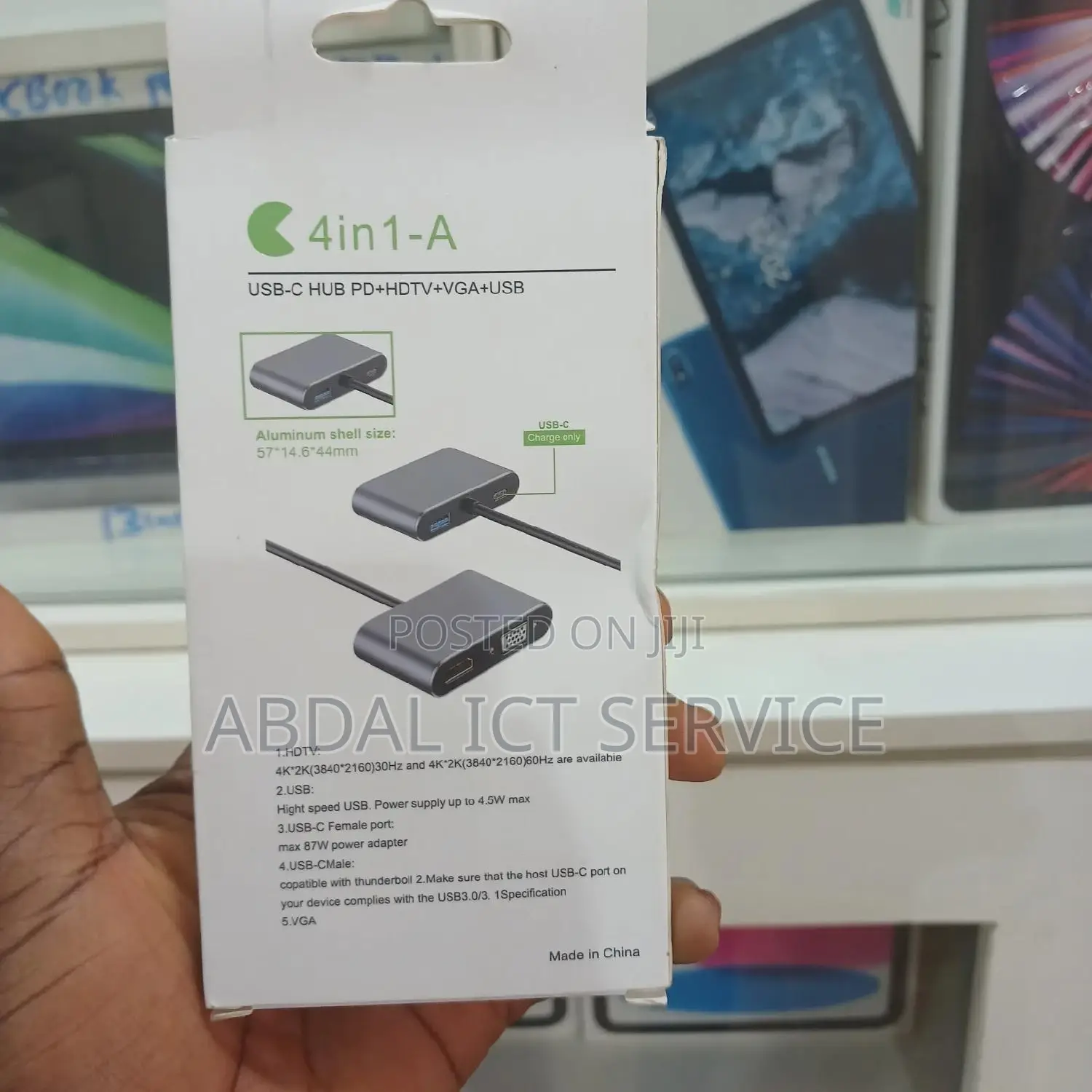 Type C to Usb , Hdmi, Vga Multimedia Adaptor