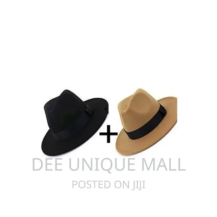 Premium Men's Hat -Black Cream 2 in 1 Fedora -
