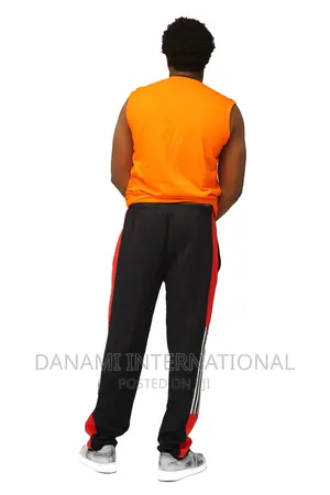 Danami Comfortable Red White Stripes on Black Joggers/Swea