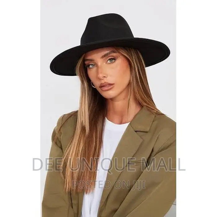 Premium Men's Hat -Black Cream 2 in 1 Fedora -