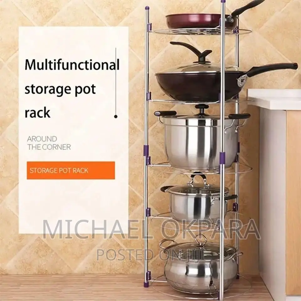 5 Steps Stainless Pot Stand/Storage Cart