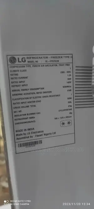 Original LG Inverter Fridge 260L Double Door Energy Saving +