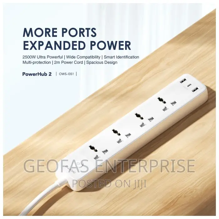 Oraimo Powerhub Smart 3 USB Ports UK Extension Socket