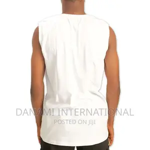 Danami Plain Black Cargo Combat Sweat Shorts White Sleevel