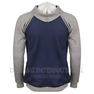 Danami Plain Blue Grey Contrast Hoodie
