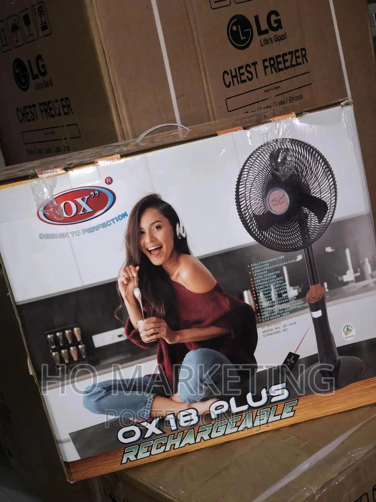 Rechargaeble Ox 18inches Standing Fan