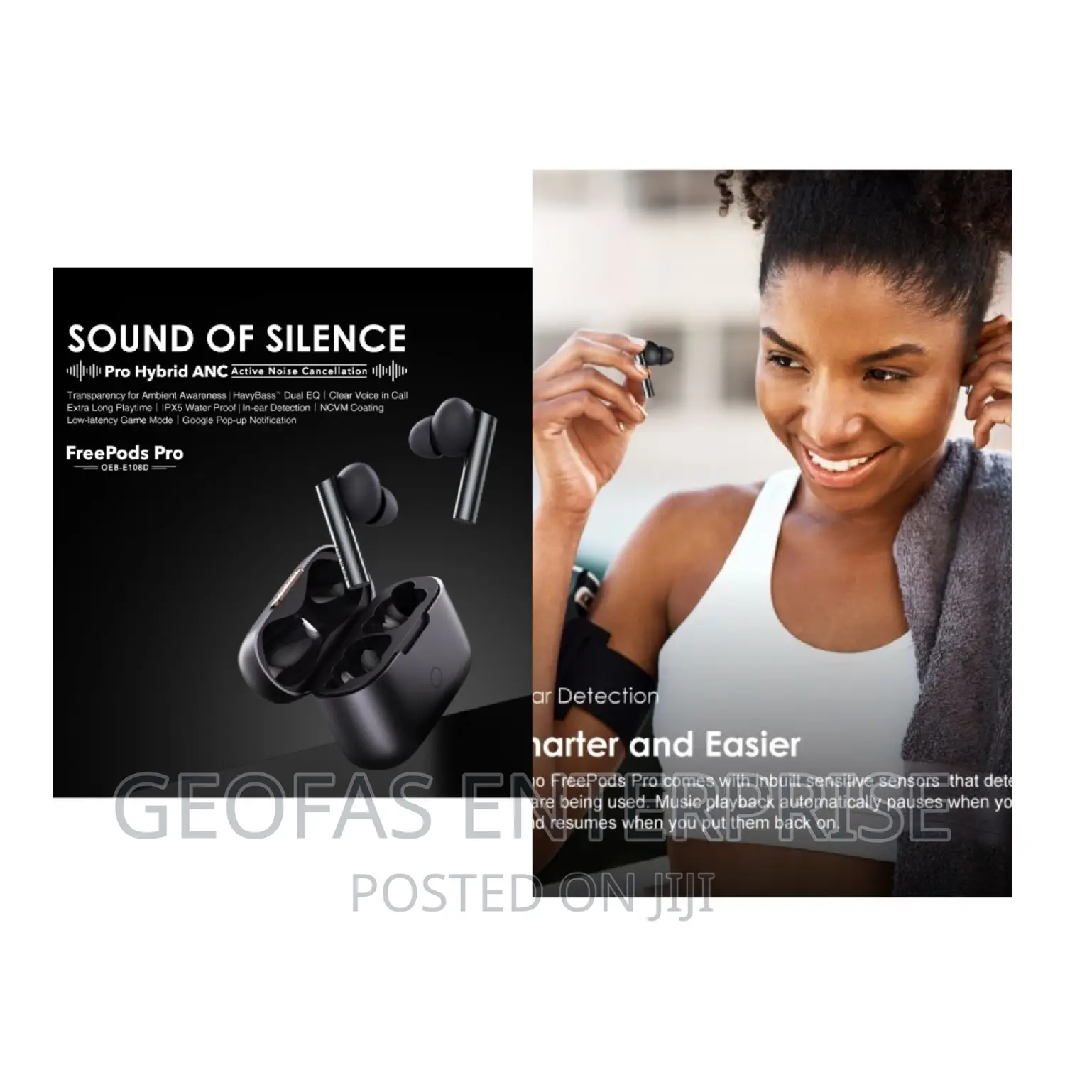 Freepods Pro Active Noise Cancellation Wireless Earbuds