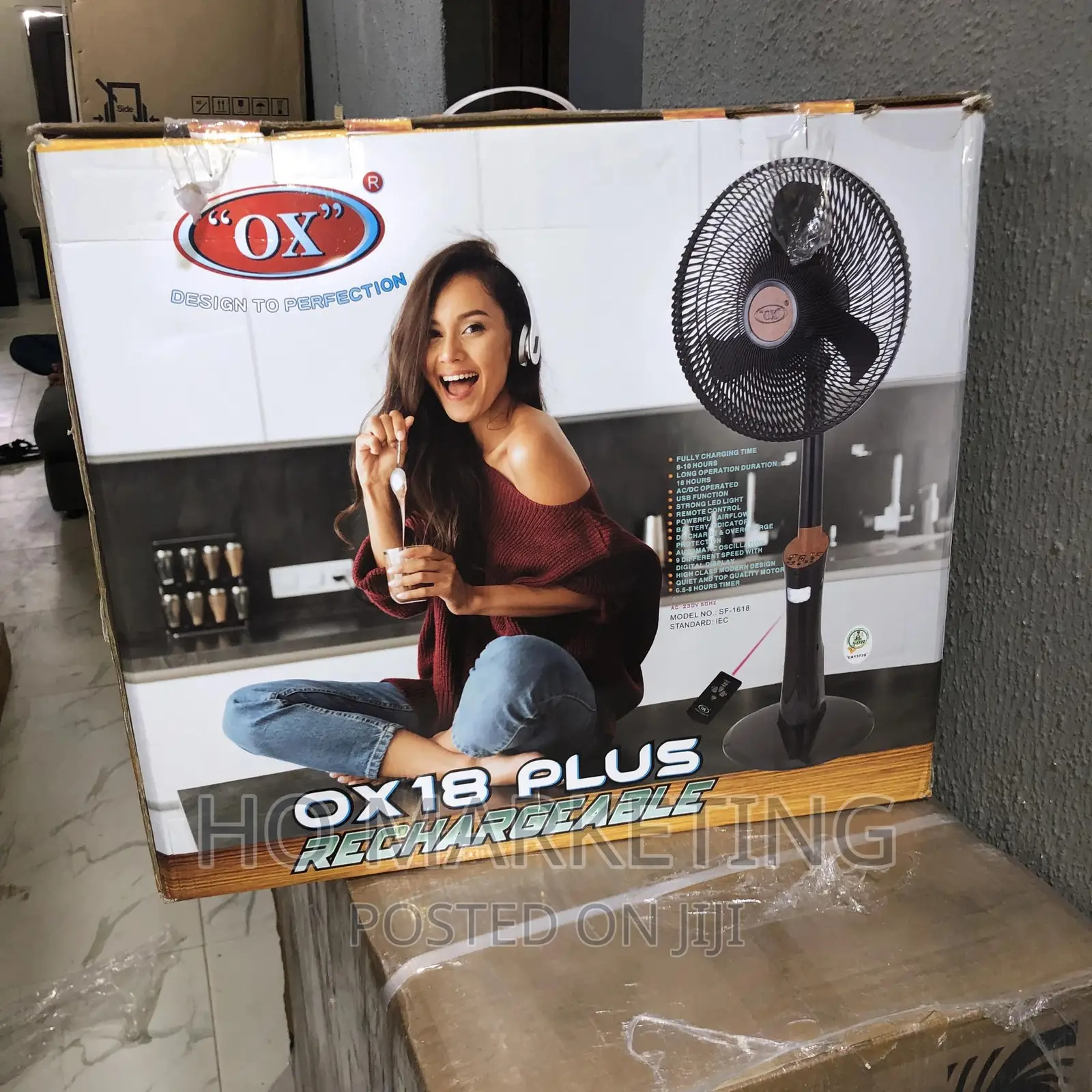 OX Rechargeable 18 Plus Fan