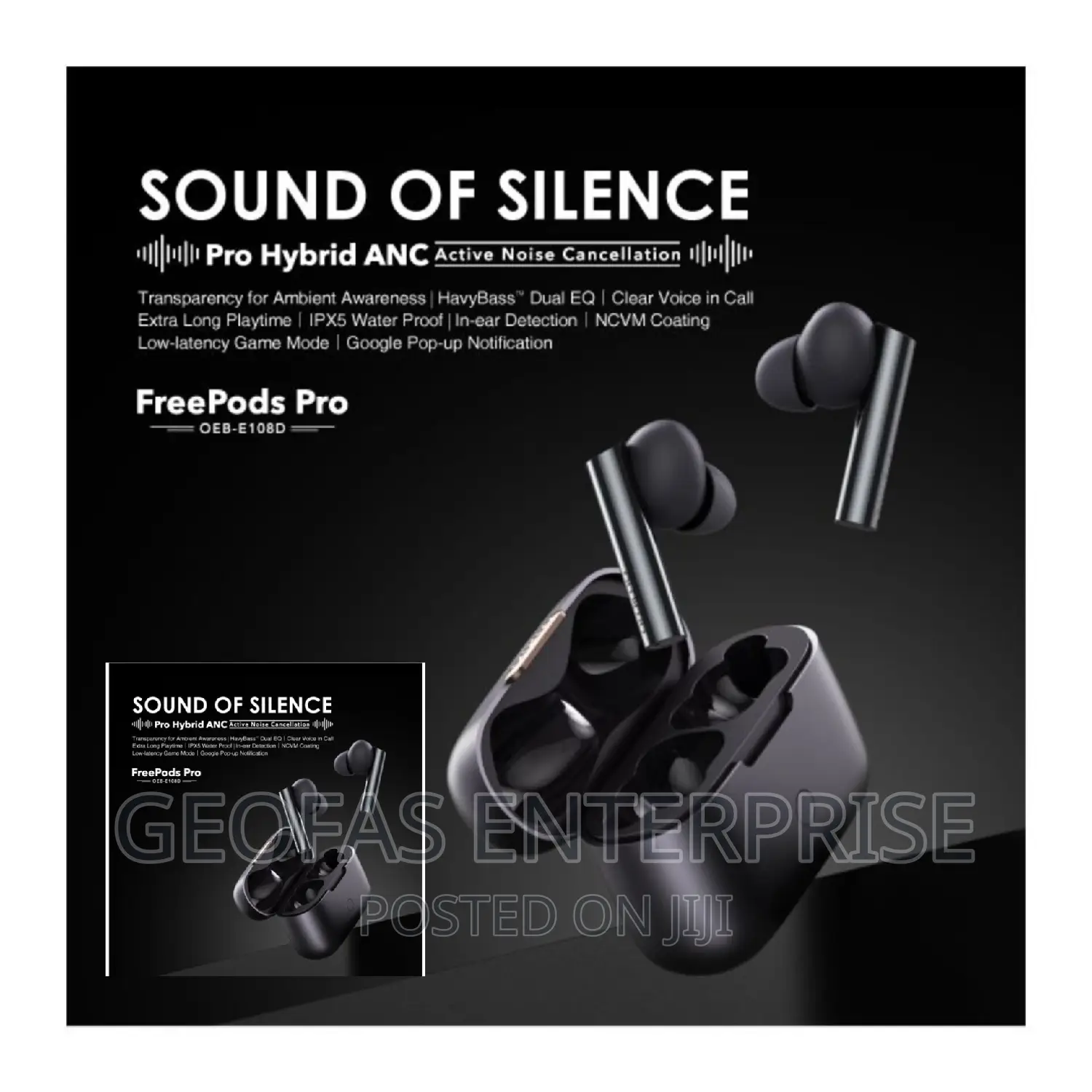 Freepods Pro Active Noise Cancellation Wireless Earbuds