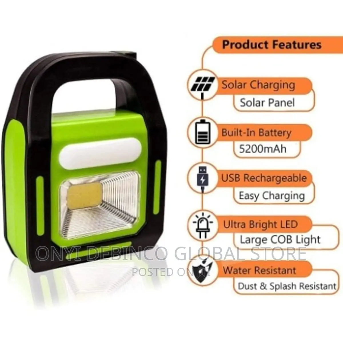 Sunafrica Lamp With Led Light USB Solar Panel Rechargeable