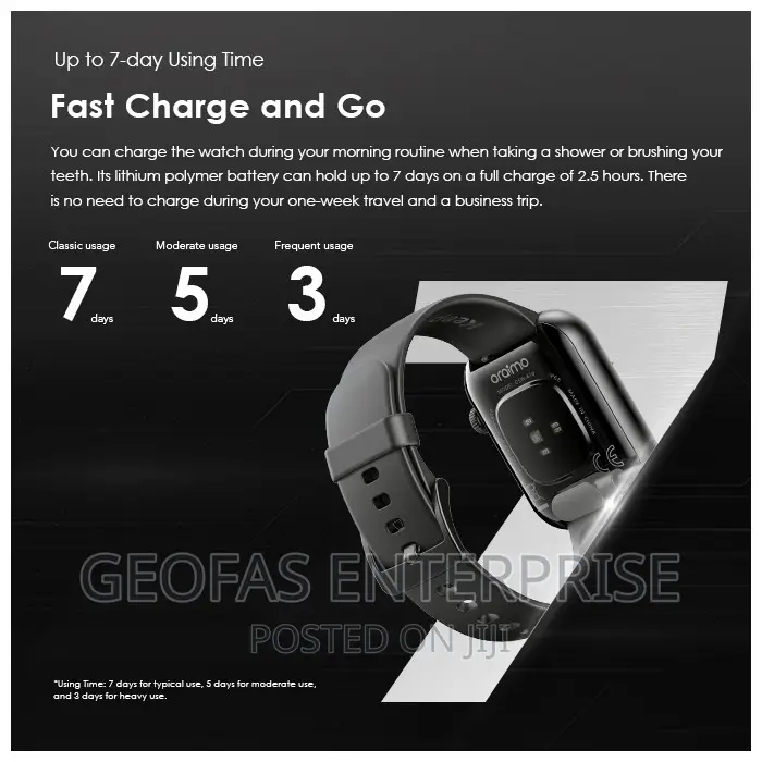 Oraimo AMOLED Bluetooth Waterproof Smart Watch APP Control