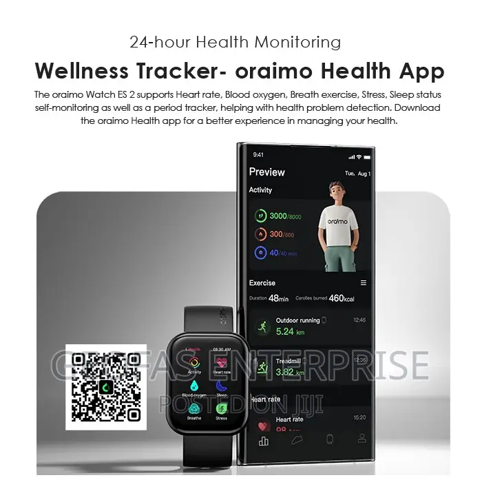 Oraimo AMOLED Bluetooth Waterproof Smart Watch APP Control