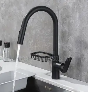 Kitchen Mixer Faucet With Pull Out Sprayer and Soap Rack