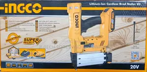 20V Ingco Cordless Brad Nailer Kit - 2X Battery and Charger