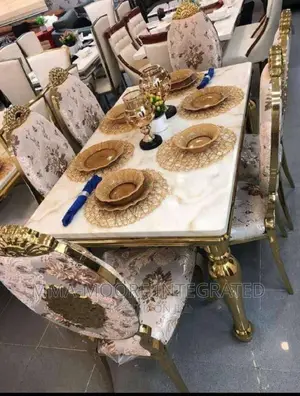 Marble Top Dinning Table Set With 6 Chairs