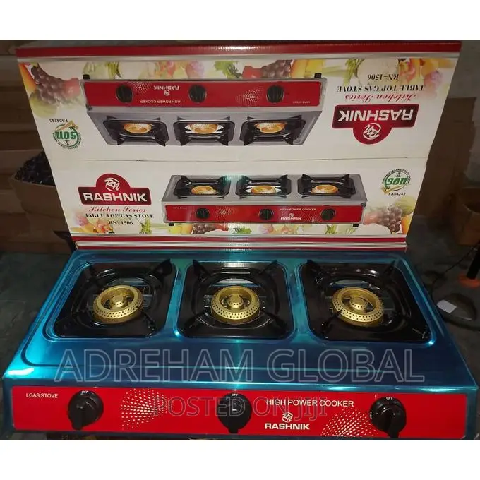 Rashnik 3 Burners Stainless Gas Cooker.