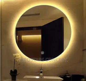 Round Shape Mirror With 3 Colours Back Lights