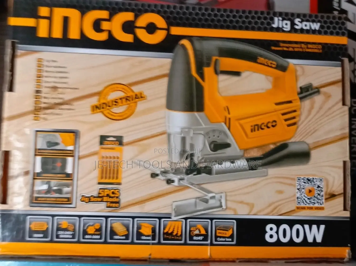 Ingco Electric Jigsaw With 6 State Variable Speed - 800W