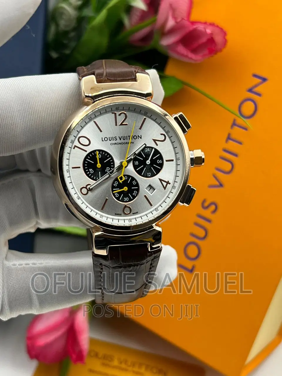 Luis Vuitton Leather Wristwatch