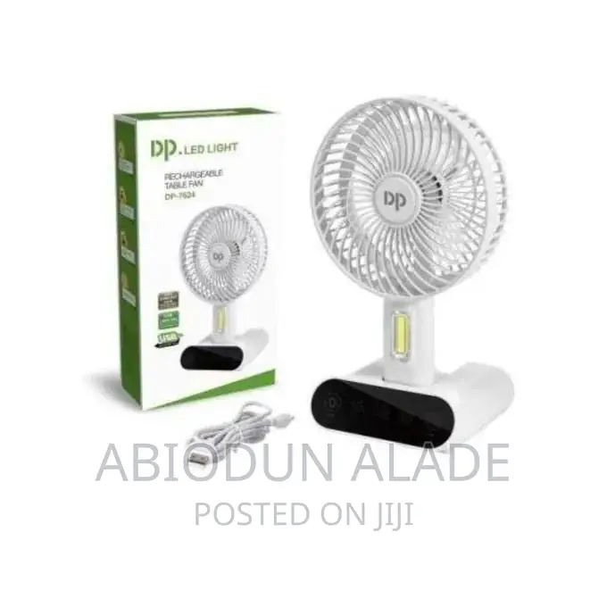DP-7624 LED LIGHT Rechargeable Table Fan