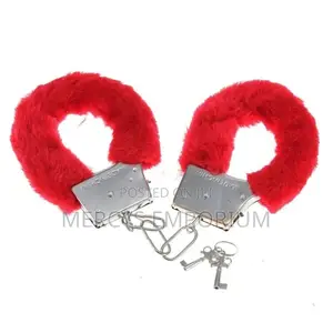 Black Furry Cuffs With Keys One Size