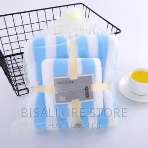 Microfiber Absorbent 2-Pieces Stripe Towel Ser