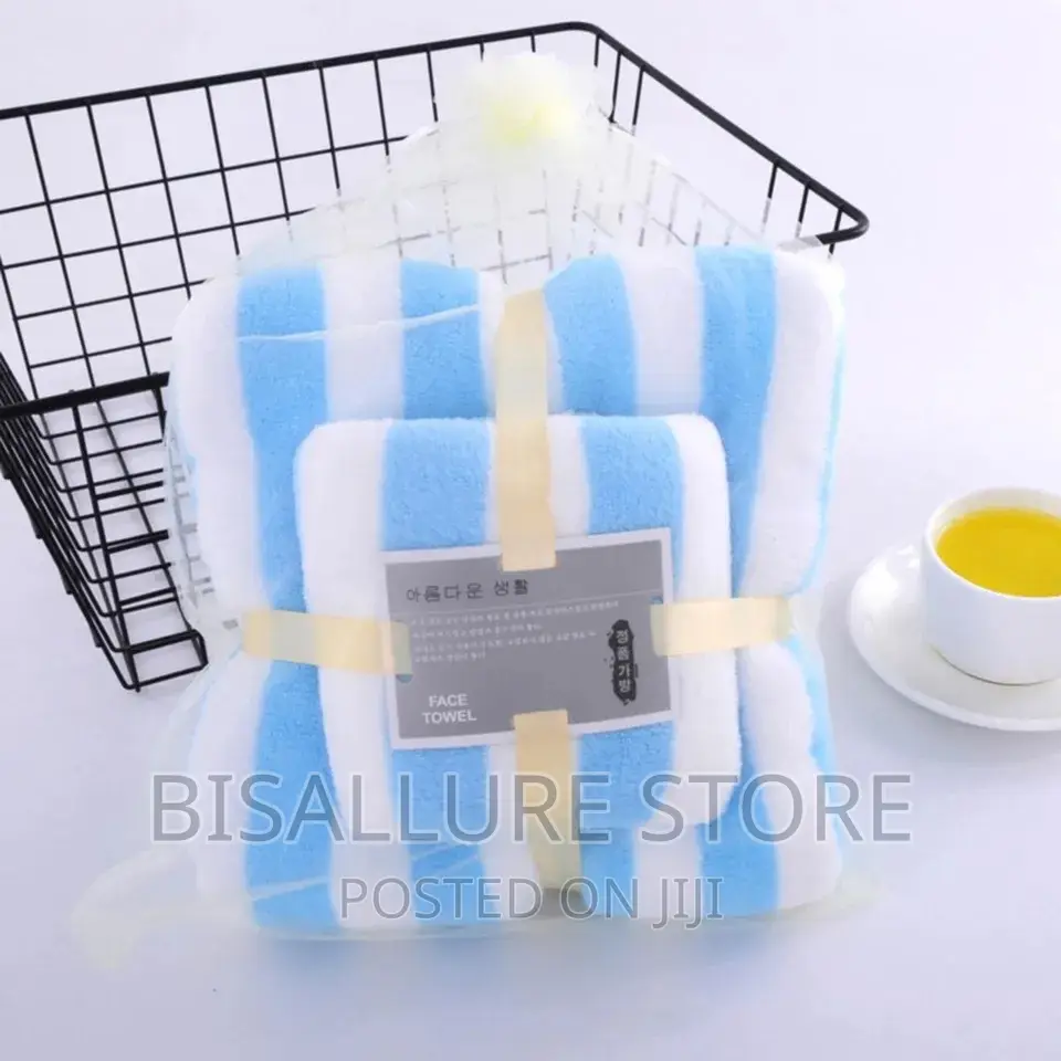 Microfiber Absorbent 2-Pieces Stripe Towel Ser
