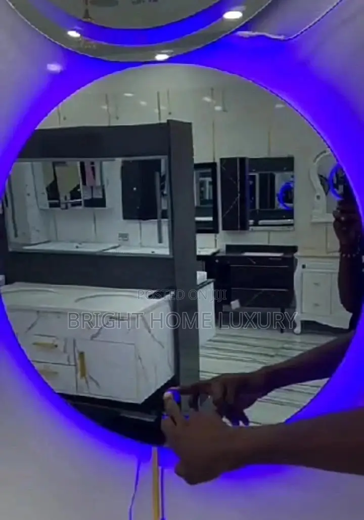 3 Led Lighting Wall Mount Round Mirror 60cm