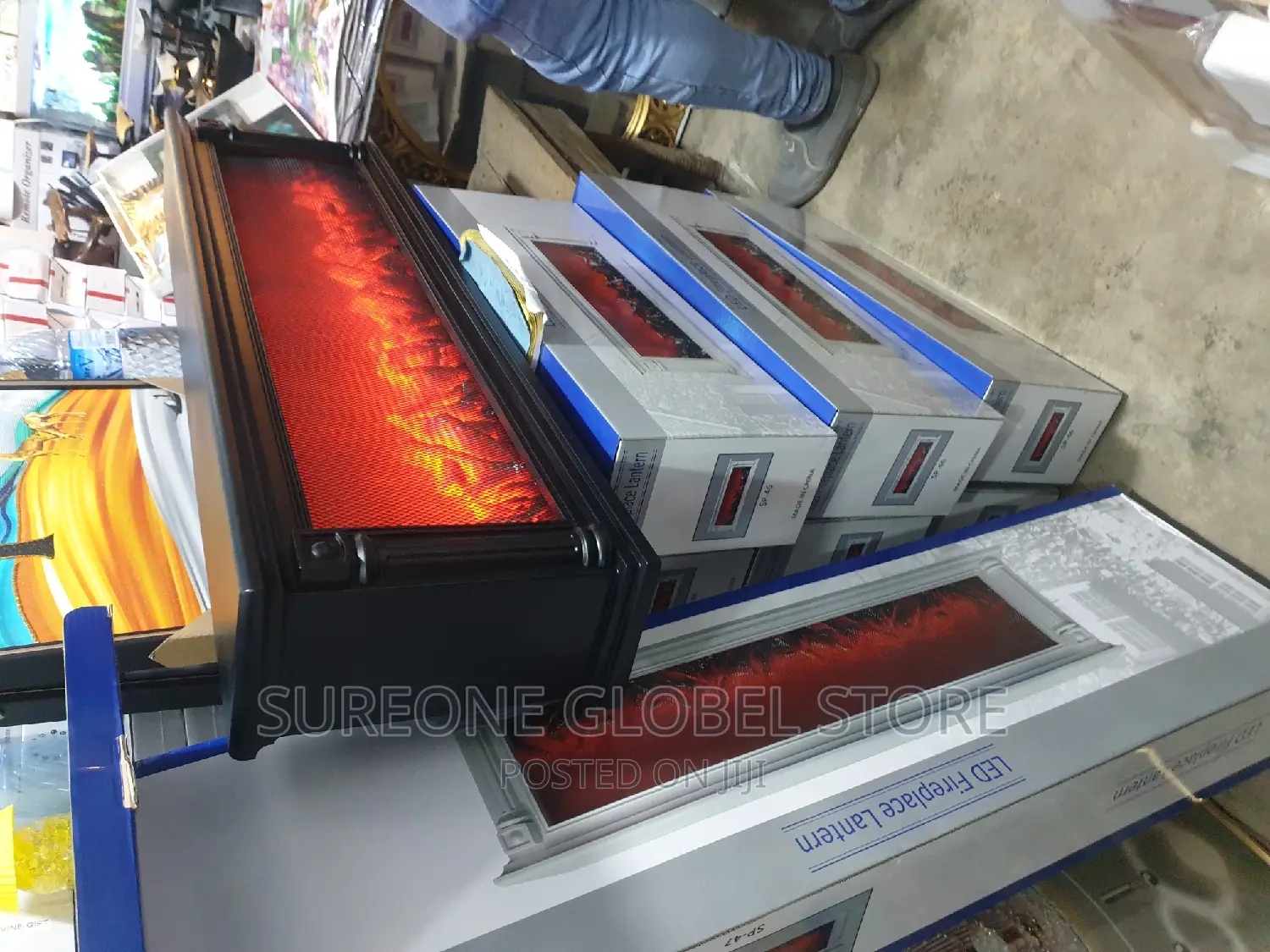 LED Flame Fireplace Lantern