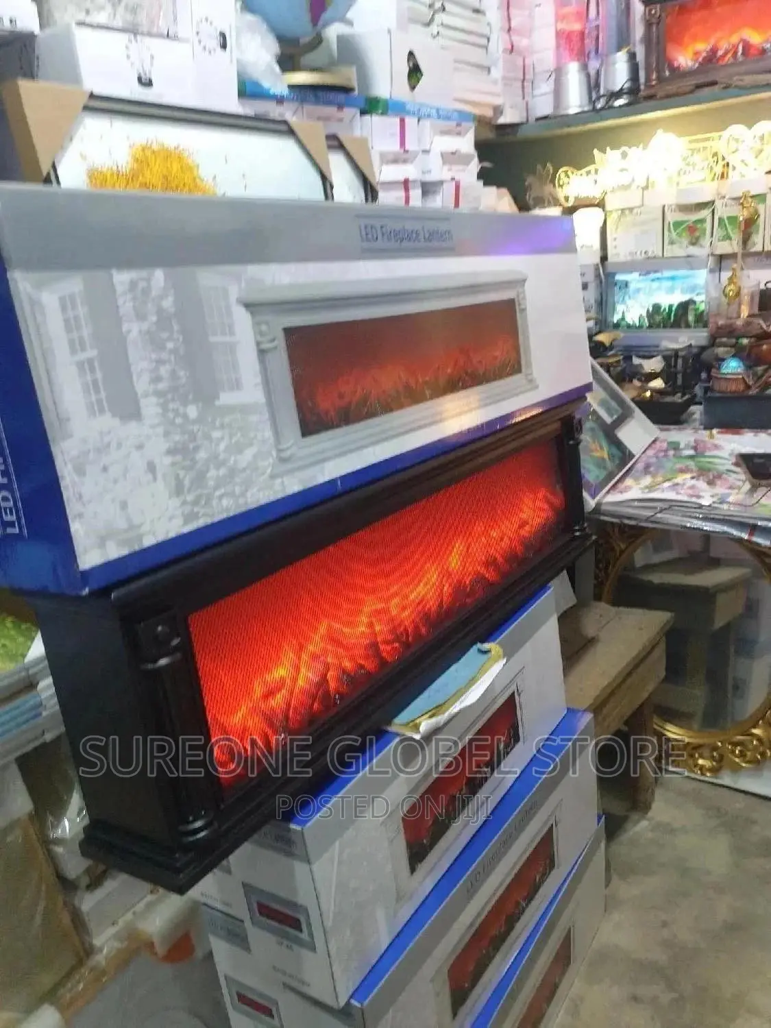 LED Flame Fireplace Lantern