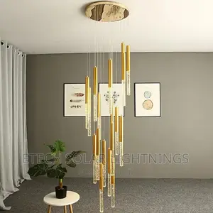 L E D Stair Long Dropping Chandelier Light