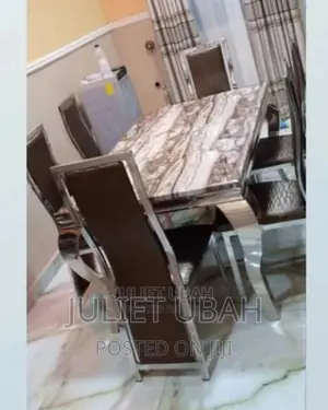 Marble Dinning Set With Six Chairs
