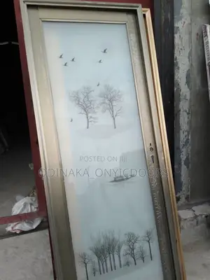2.100 By 750 Aluminum Frame Full Double Glass Toilet Door