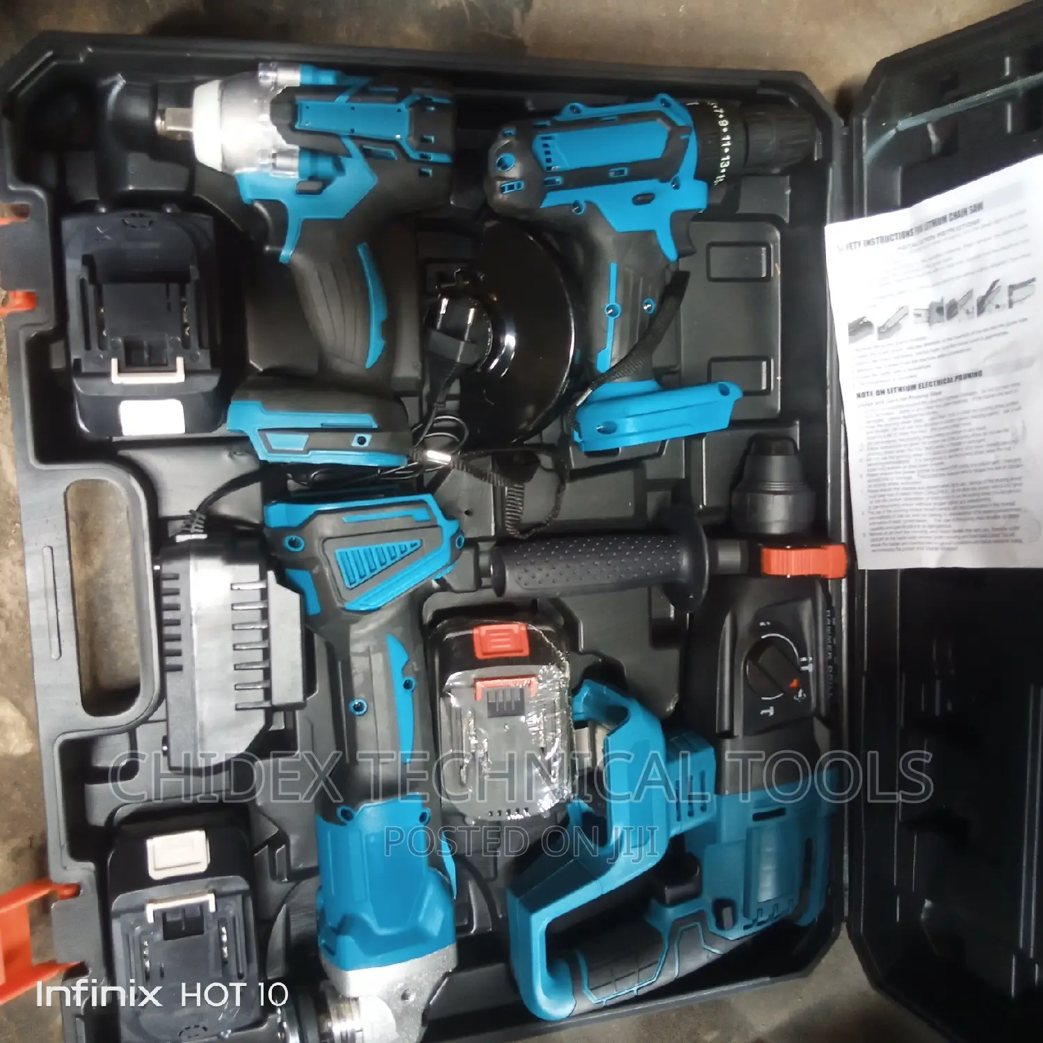 Set of Cordless Drilling, Grinder, Socket, Screw Machine