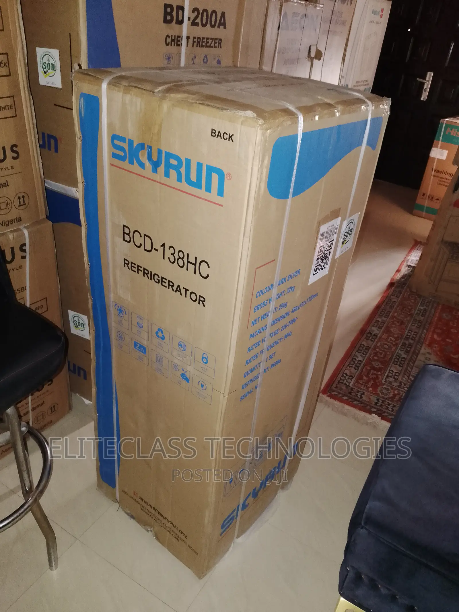 Skyrun BCD-138HC Refrigerator-CFC Free/Steady Temperature