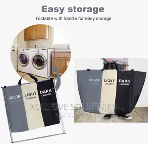 Foldable Laundry Basket, 135L Laundry Hamper Sorter