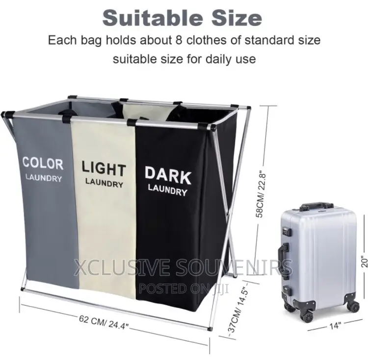 Foldable Laundry Basket, 135L Laundry Hamper Sorter