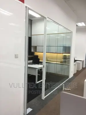 Office Space Demarcation With Plain Glass.