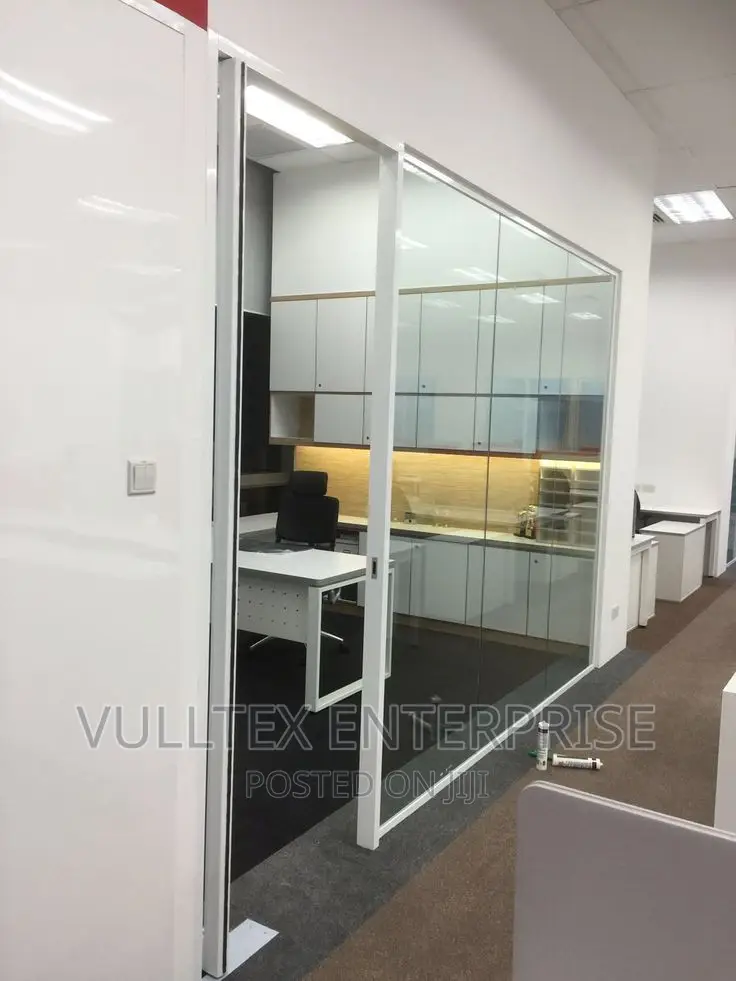 Office Space Demarcation With Plain Glass.