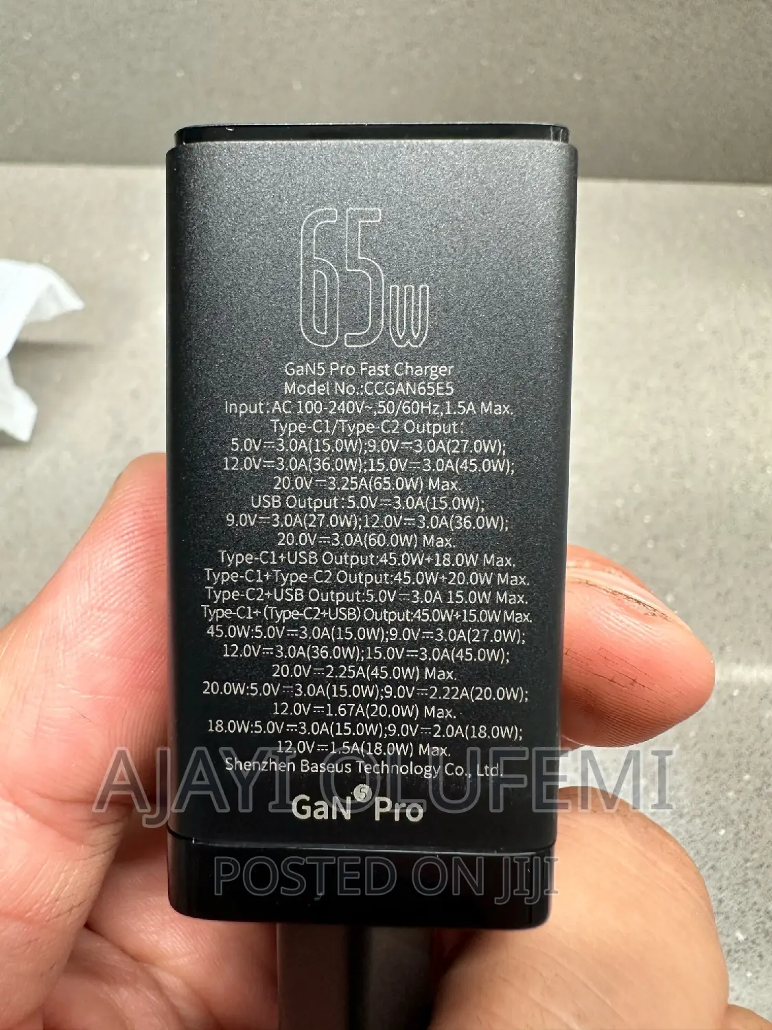 Baseus 65w Gan Pro Fast Charger