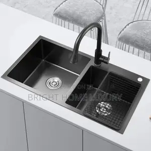 Black Double Bowl Kitchen Sink (Handmade)