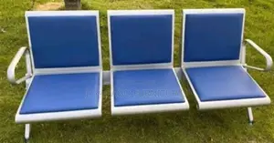 Leather Seats 3 Seater Metal Visitors Chair