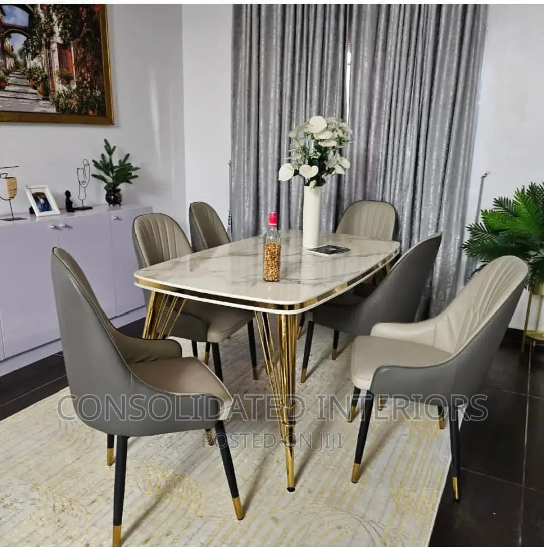 Wooden Top Dining Set by 6