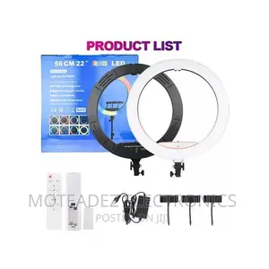 22" RGB Multicolour Ring Light W/Stand, Phone Holder, Remote