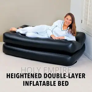 Double Inflatable Sofa Lounge Chair Soft Folding Multifuncti