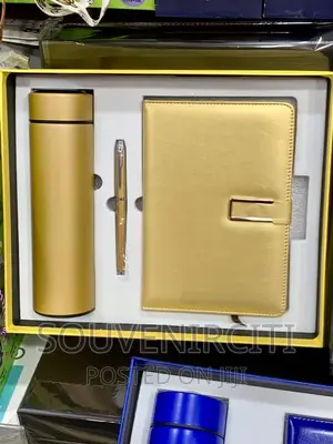 3pcs Corporate Gift Set - Flask - Pen - Notepad