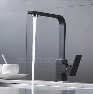 Matt Black Kitchen Sink Mixer Tap Modern Lever Monobloc Tap