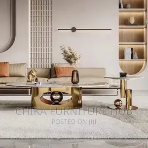 Quality Gold Centre Table With Stool