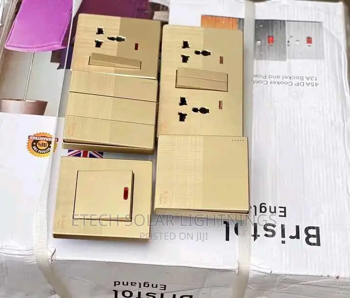 Original Gold Bristol England Switches And Sockets